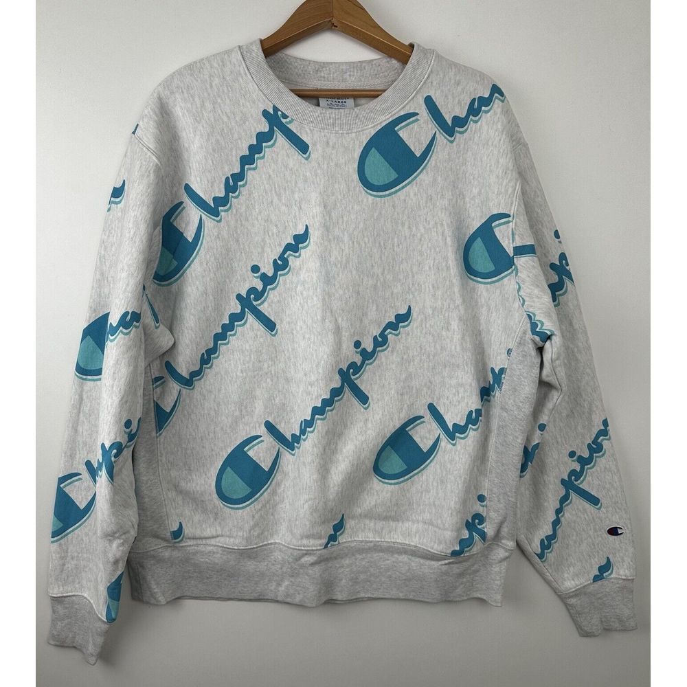 Champion Sweatshirt‎ Men's Reverse Weave Drop Shadow All Over Print Size XL